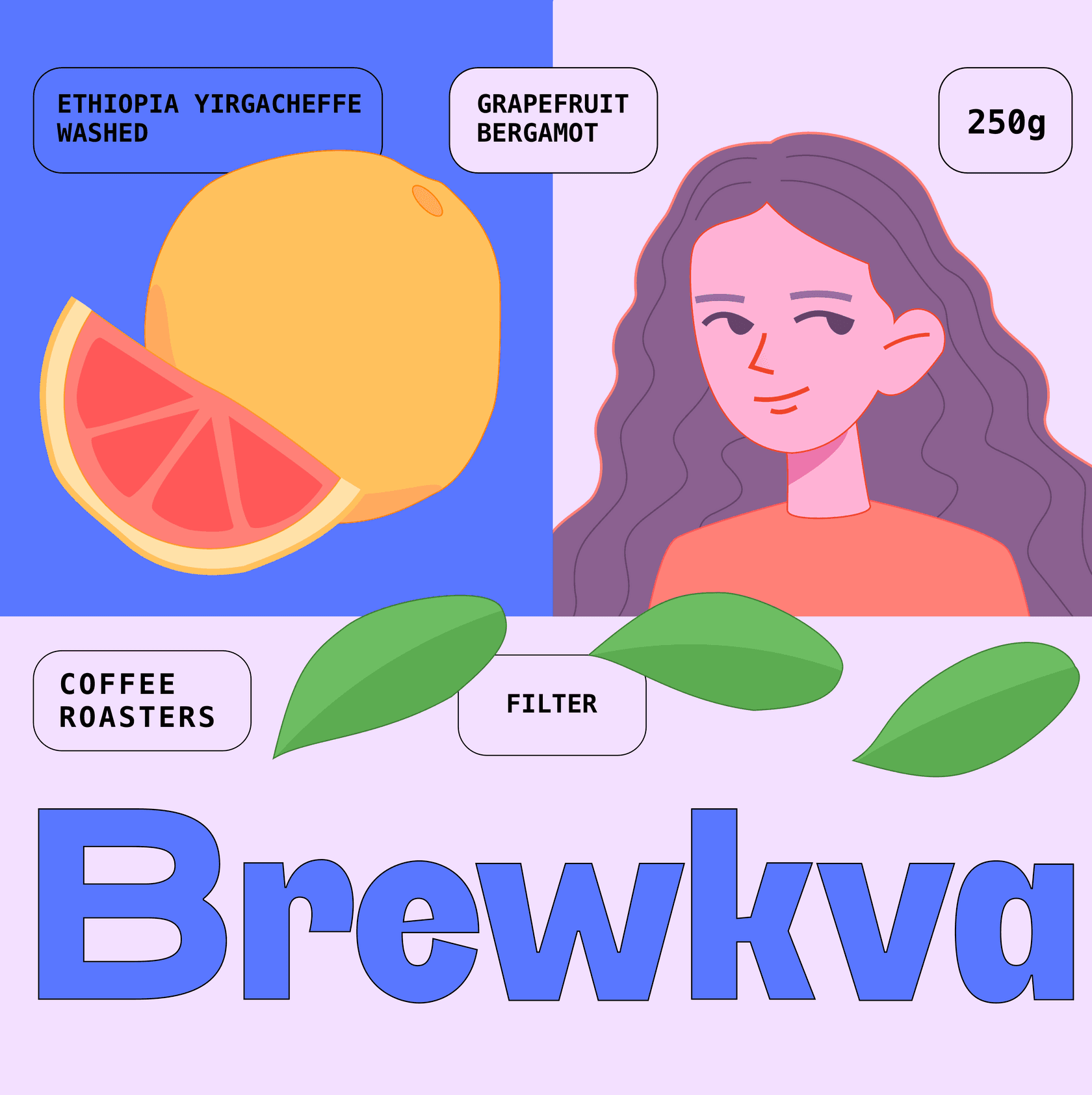 Ethiopia Yirgacheffe — illustrated bag